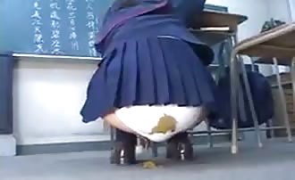 Japanese teen shitting in her panties
