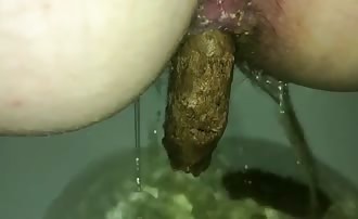 Huge turd stuck in tight ass