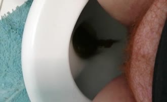 Chubby babe shits in toilet